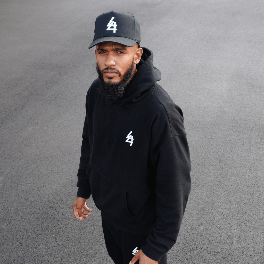 model wearing 4L legacy hoodie